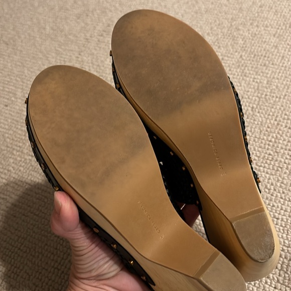 Veronica Beard Hardie Black Woven Leather Mule Clogs SIZE 9 - Picture 9 of 10